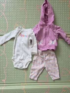 Carter's Pink Polka Dot Hooded Baby Zip Romper